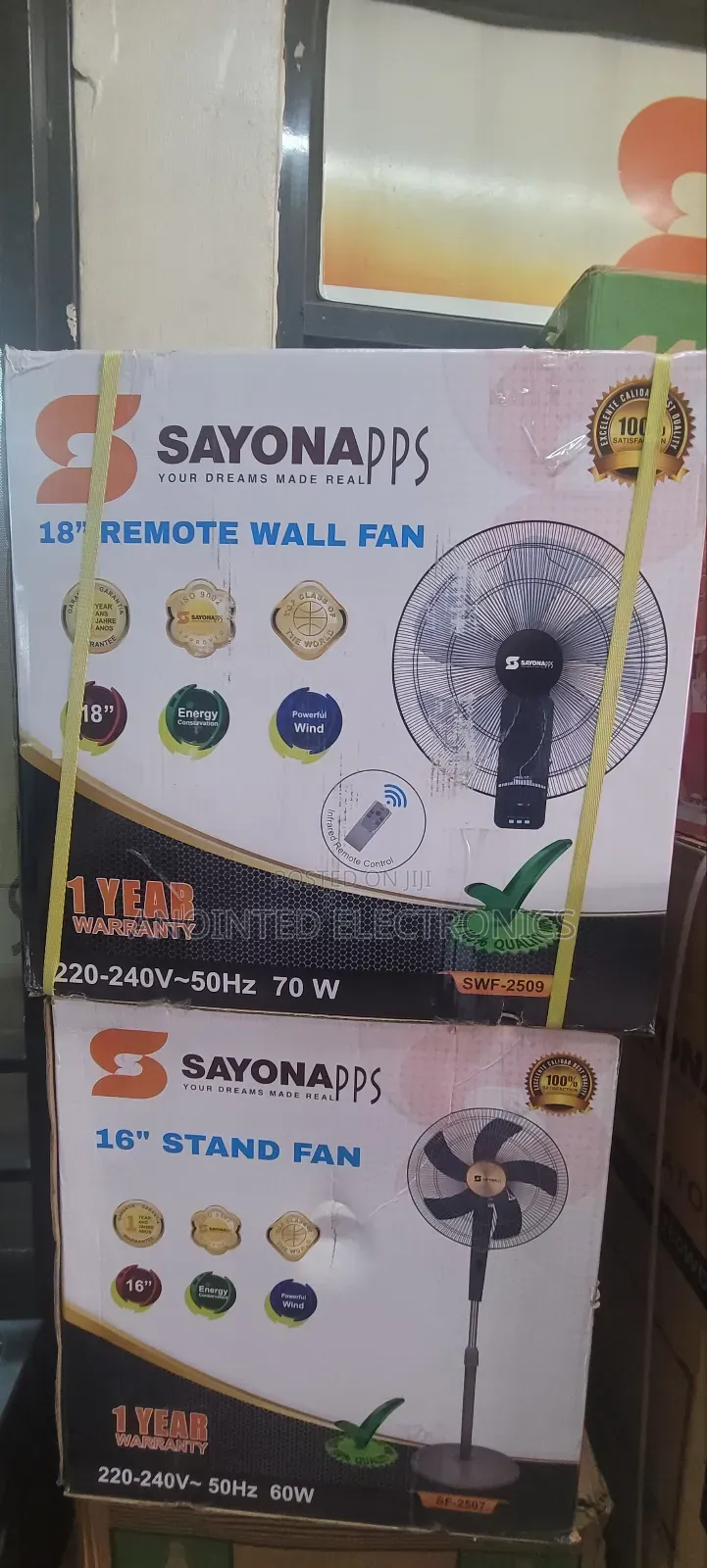 Wall Fans Sayona Black 18inches