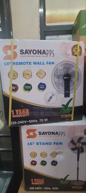 Wall Fans Sayona Black 18inches