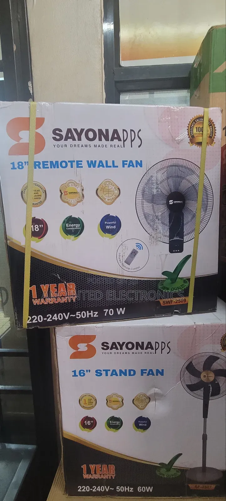 Wall Fans Sayona Black 18inches