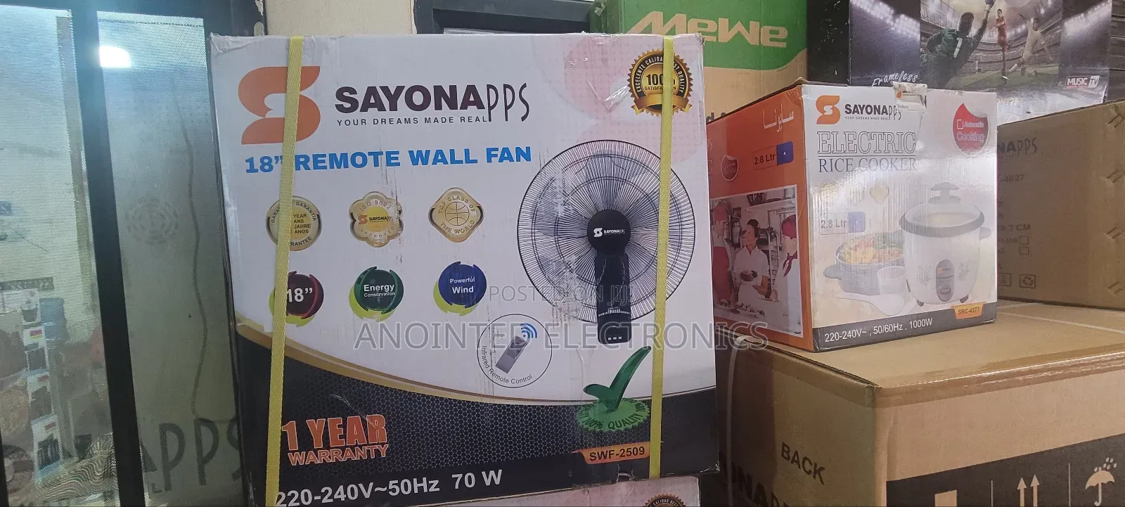 Wall Fans Sayona Black 18inches