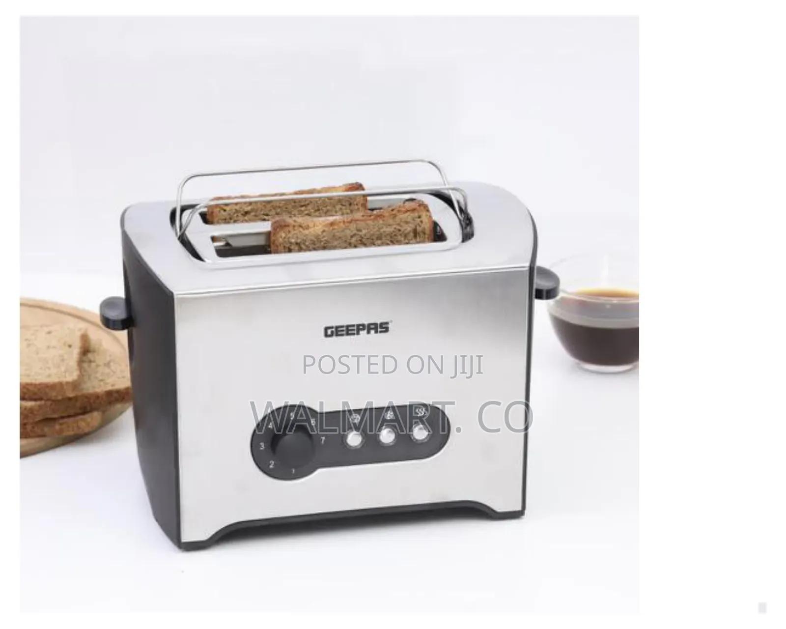 Geepas 900w 2 Slice Stainless Steel Bread Toaster