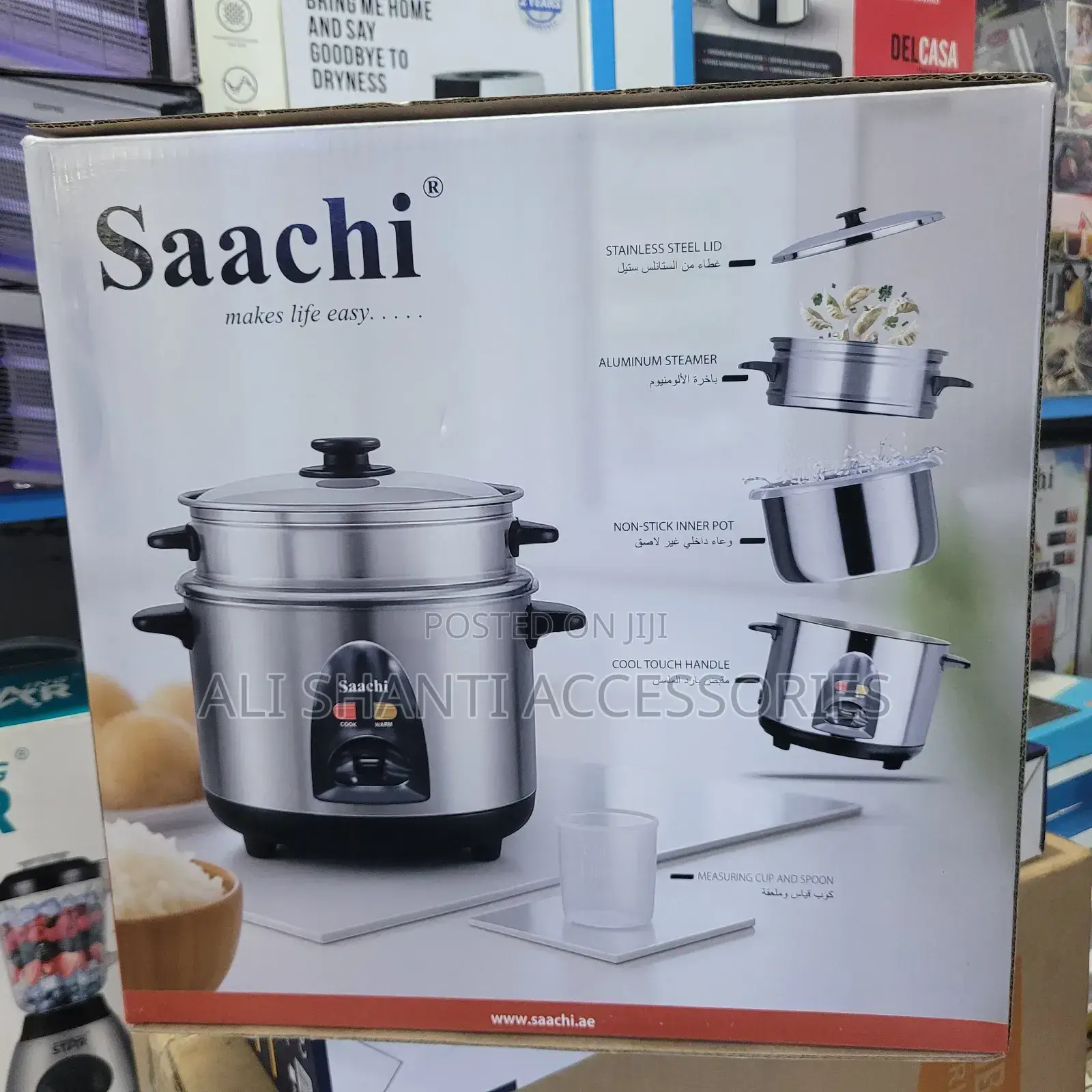 Rice Cooker 2.8l Saachi With Steamer, Electric Rice Cooker Saachi 2.8l