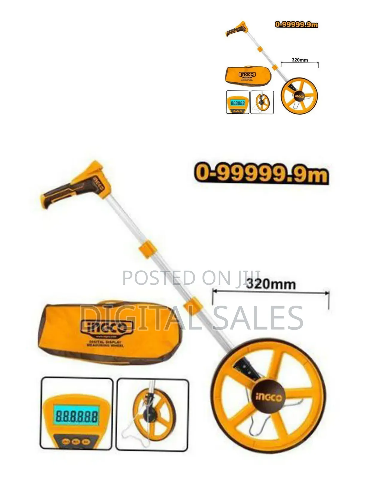 Ingco Hdmw23 - Digital Display Measuring Wheel - Orange