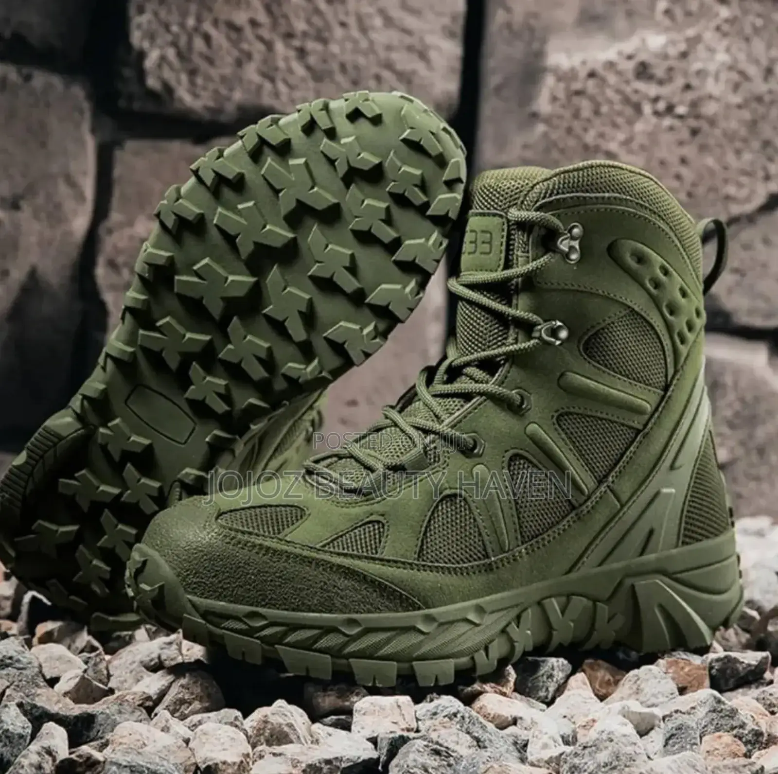 Men's Combat Boots Green,Brown