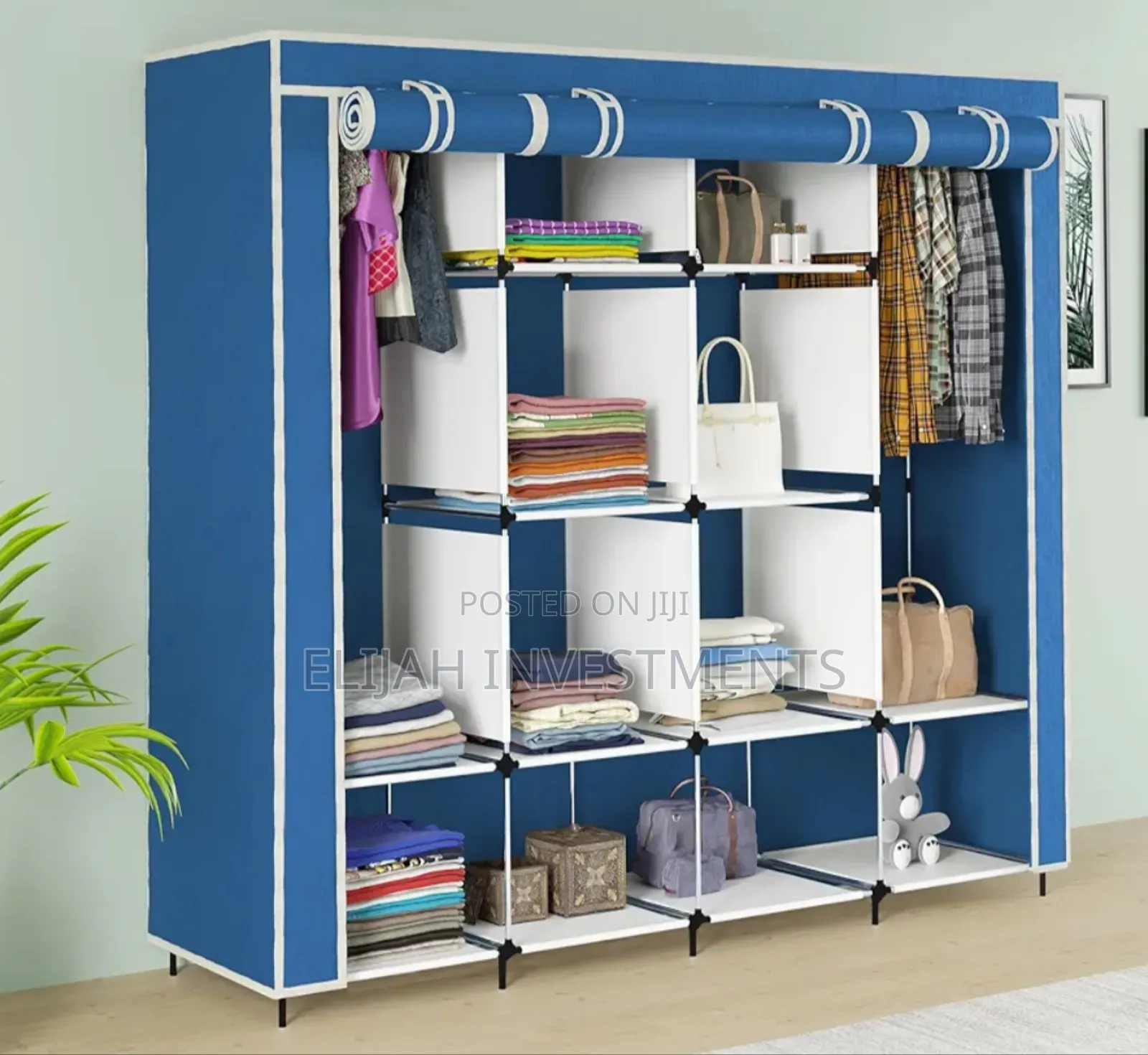 Fabric Collapsible Wardrobe 12 Shelves