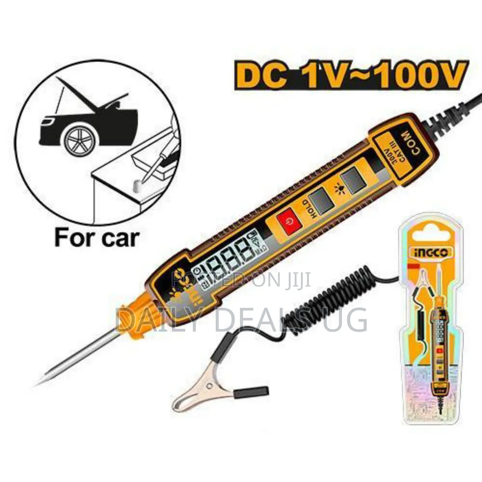 Ingco Digital Automotive Circuit Tester Regulator-Yellow
