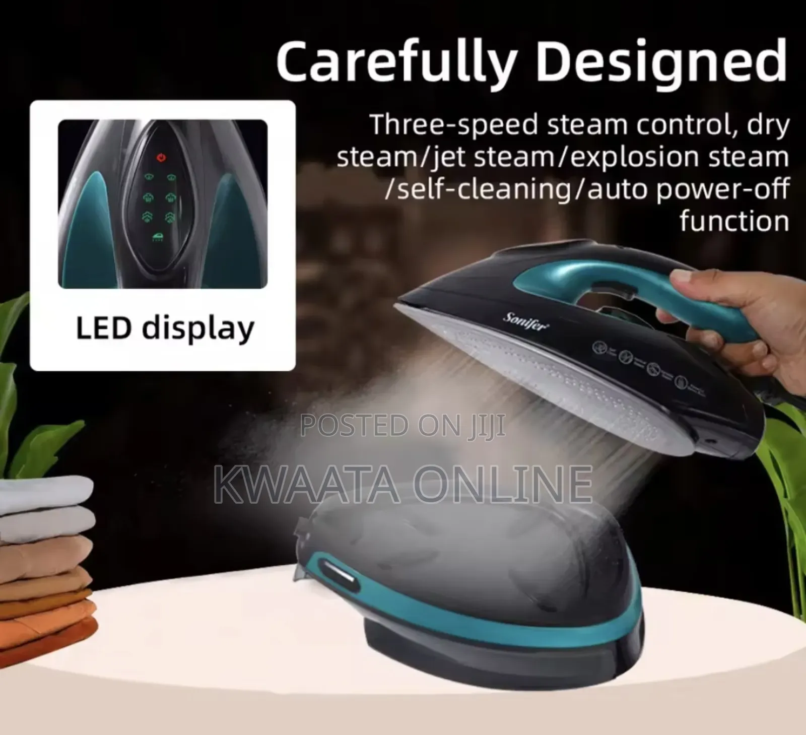 Sonifer Sf-9112 Wireless Ceramic Steam Iron Cordless Garment Electric