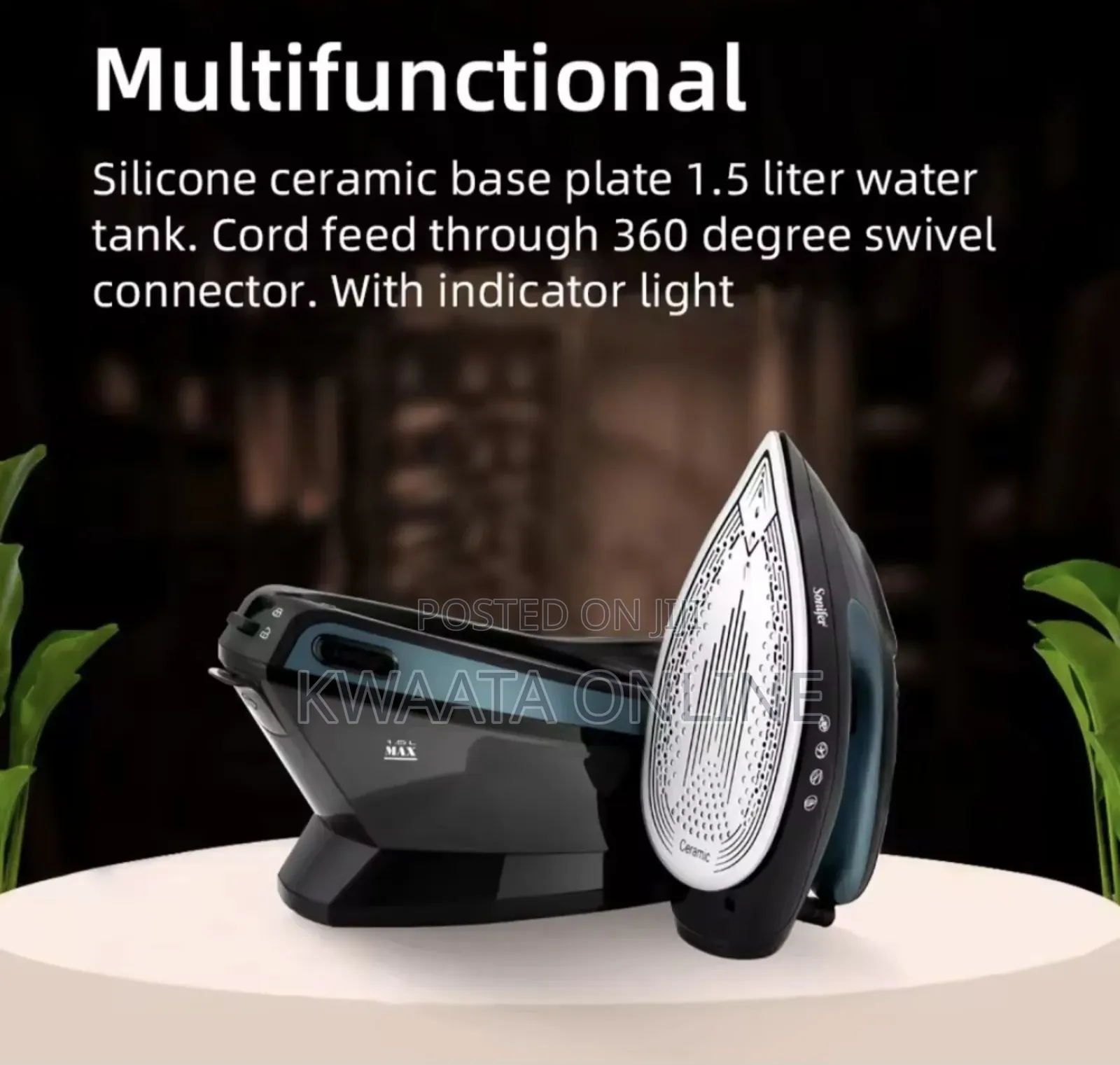 Sonifer Sf-9112 Wireless Ceramic Steam Iron Cordless Garment Electric