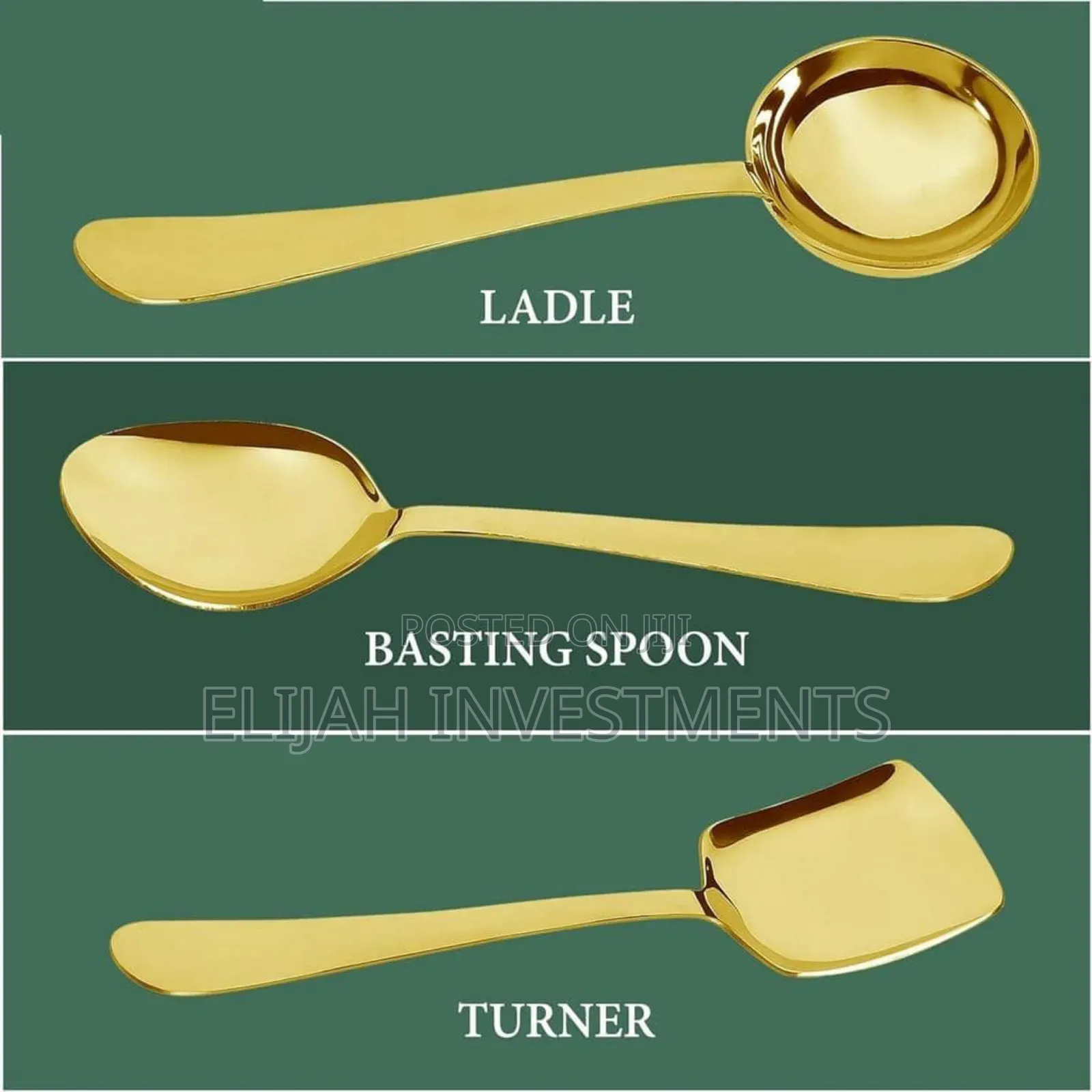 3pcs Stainless Steel Serving Spoons Set