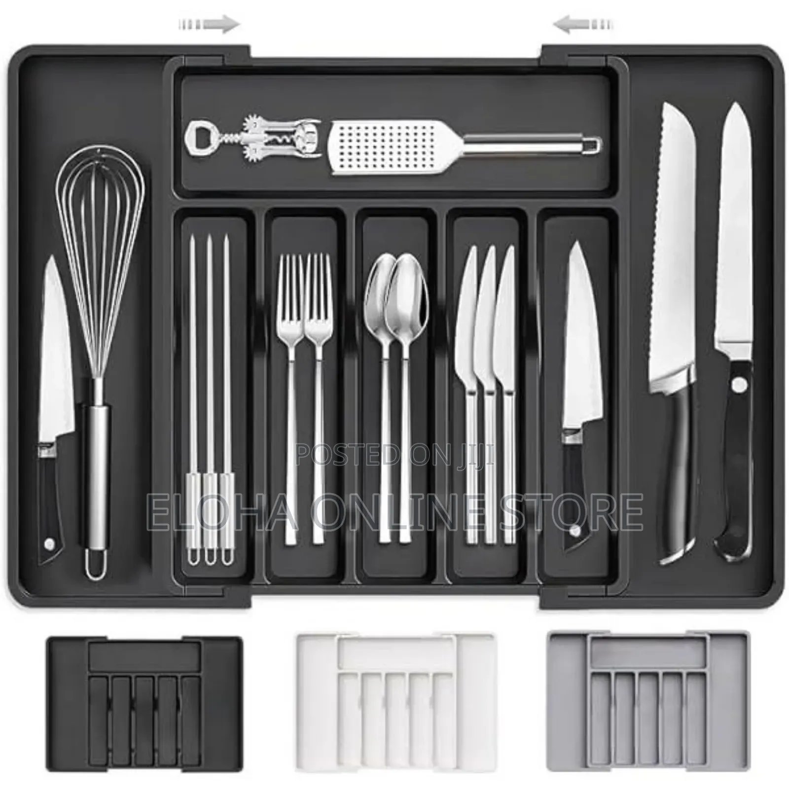 Space Saving Adjustable Kitchen Silverware Drawer Organiser
