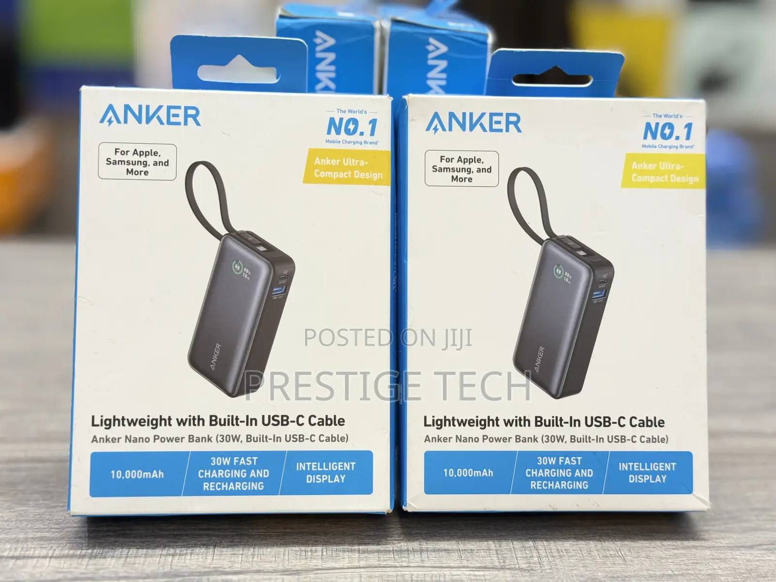 Anker Nano Power Bank 10000mah 30w, Built-in Usb-c Cable & Display