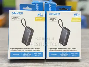 Anker Nano Power Bank 10000mah 30w, Built-in Usb-c Cable & Display