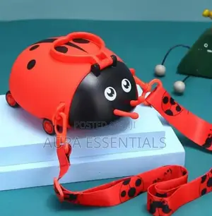 Lady Bug Shape Water Bottle With Adjustable Shoulder Strap