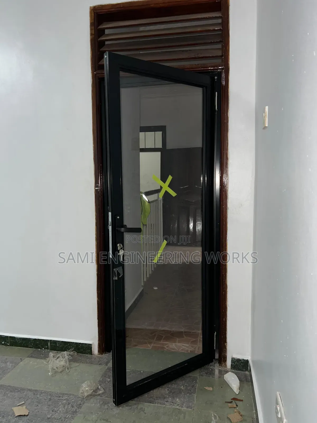 Aluminium Swinging Door Black Colour