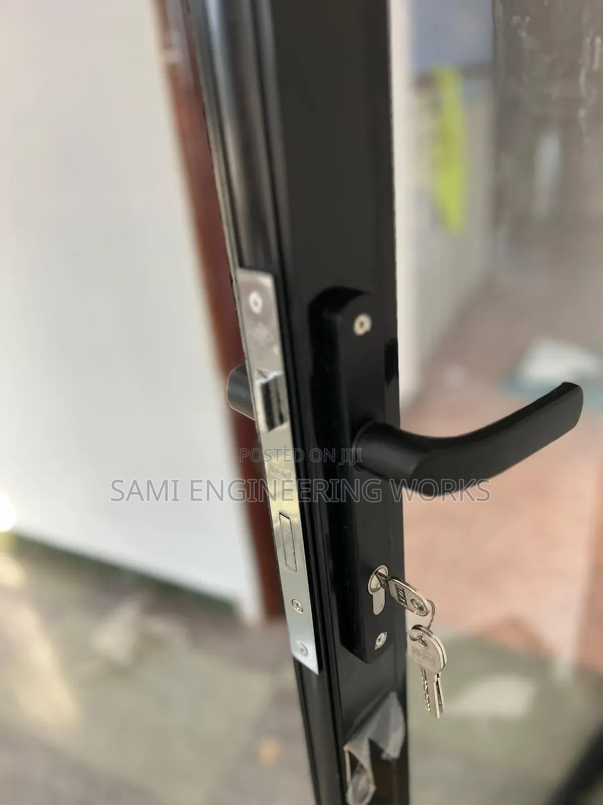 Aluminium Swinging Door Black Colour