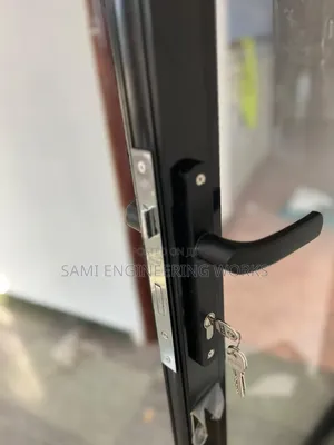Aluminium Swinging Door Black Colour