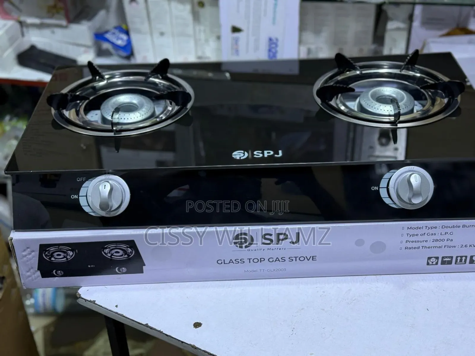 SPJ Glass Gas Stove Double Burner Gas Stove