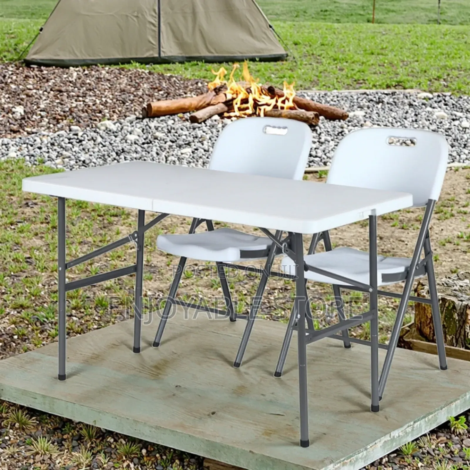 Foldable Plastic Chairs and Table