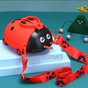 Lady Bug Shape Water Bottle With Adjustable Shoulder Strap
