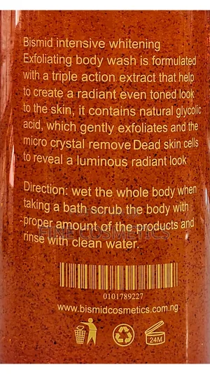 Bismid Intensive Whitening+Exfoliating Vitamin C Body Wash Shower Gel