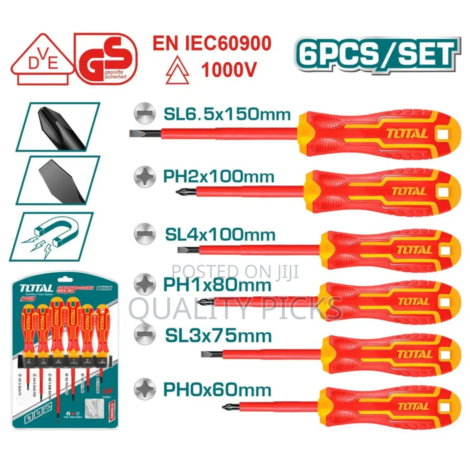 Ingco 6pcs 1000v Vde Insulated Hand Tools