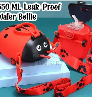 Lady Bug Shape Water Bottle With Adjustable Shoulder Strap