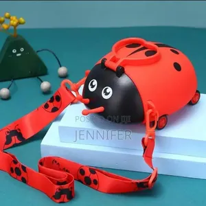Lady Bug Shape Water Bottle With Adjustable Shoulder Strap