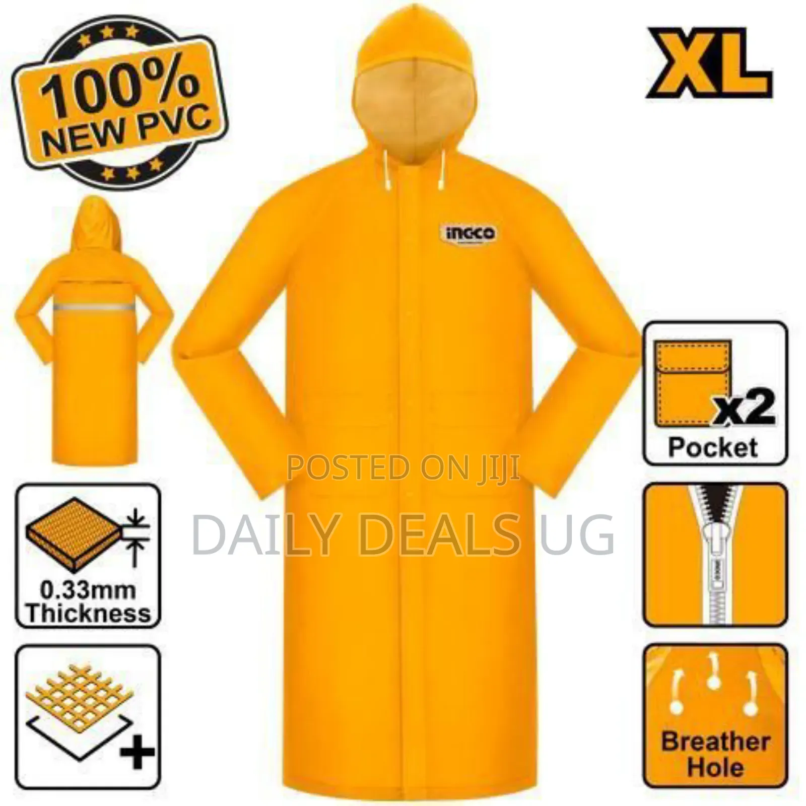 Ingco Rain Coat Size:Xl-orange