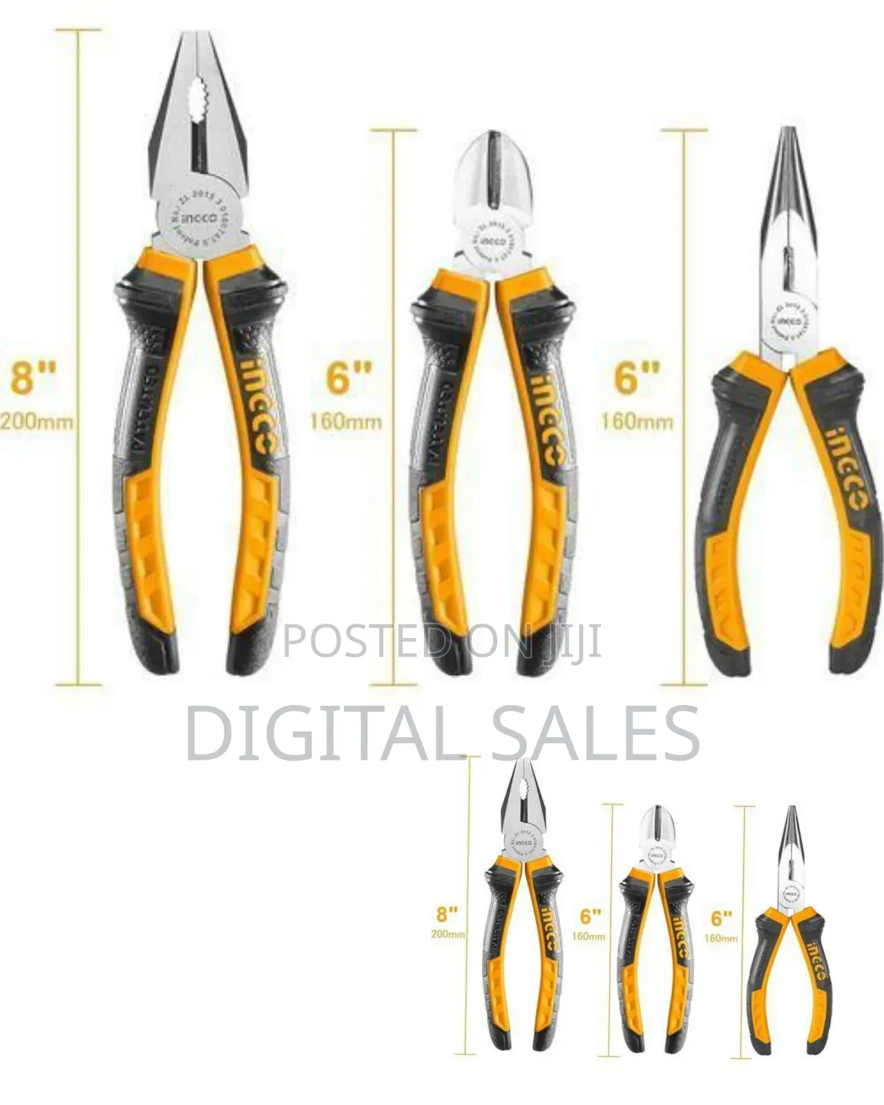 Ingco Hkps28318 Ingco 3pcs Pliers Set _ Yellow
