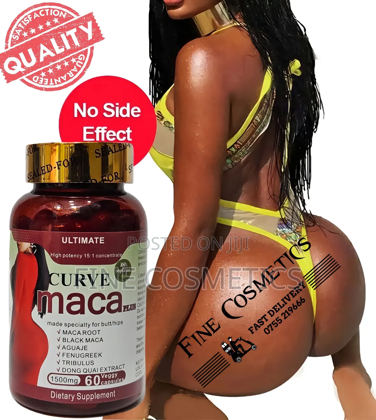 Ultimate Curve Maca Plus 1500mg Hip and Butt Enlargement 60 Capsules