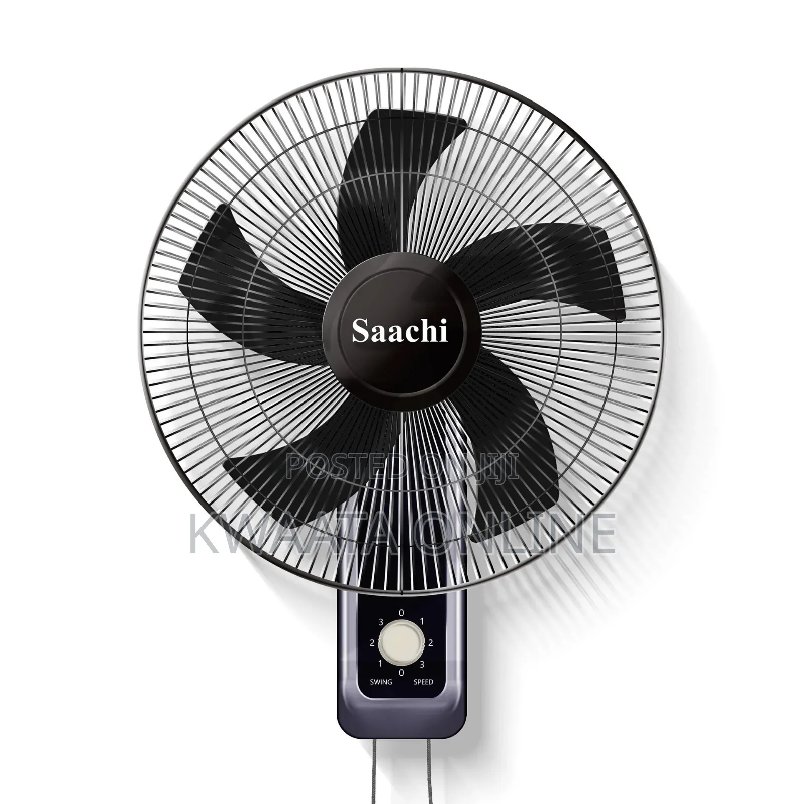 Saachi 16inch Wall Fan 5 Blades, Black Nl-fn-1740w