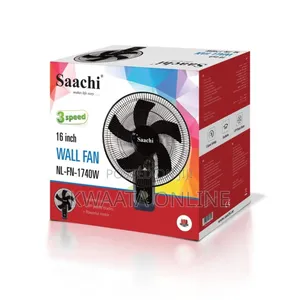 Saachi 16inch Wall Fan 5 Blades, Black Nl-fn-1740w