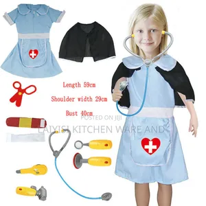 Girl Children Nurse Cosplay Fancy Dress Up Costumes Cape Hat Set