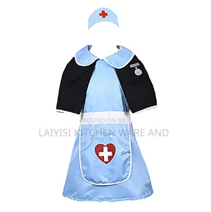 Girl Children Nurse Cosplay Fancy Dress Up Costumes Cape Hat Set