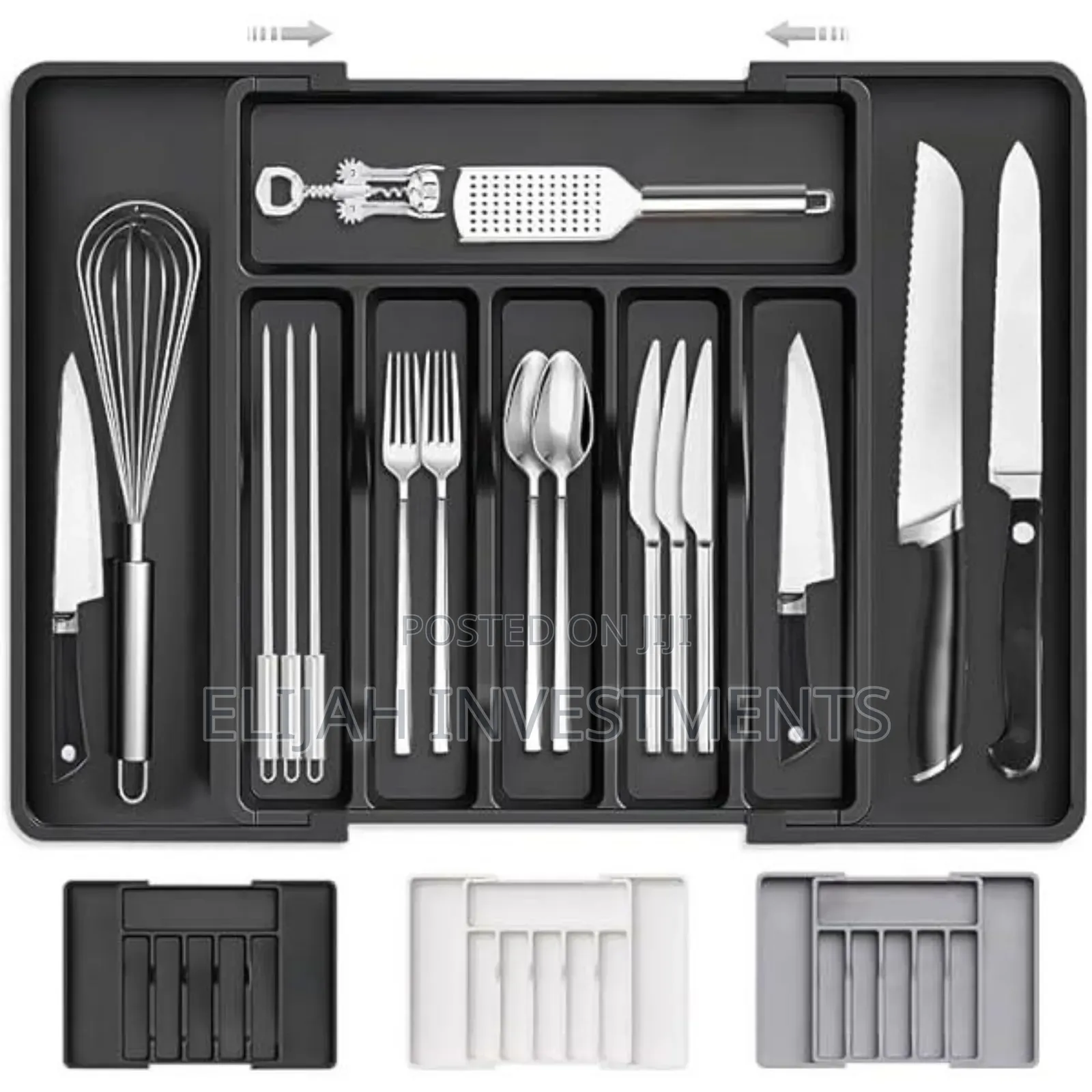 Space Saving Adjustable Kitchen Silverware Drawer Organiser
