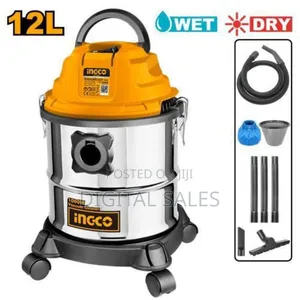 Ingco Vc12202, 1000w, 12l, Vacuum Cleaner, Silver/Orange