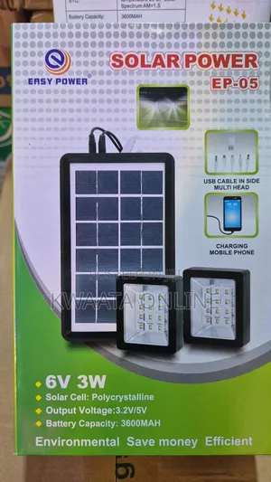 Easy Power Ep-05 Mini Solar Lighting System, 2 Lights Cable Charger