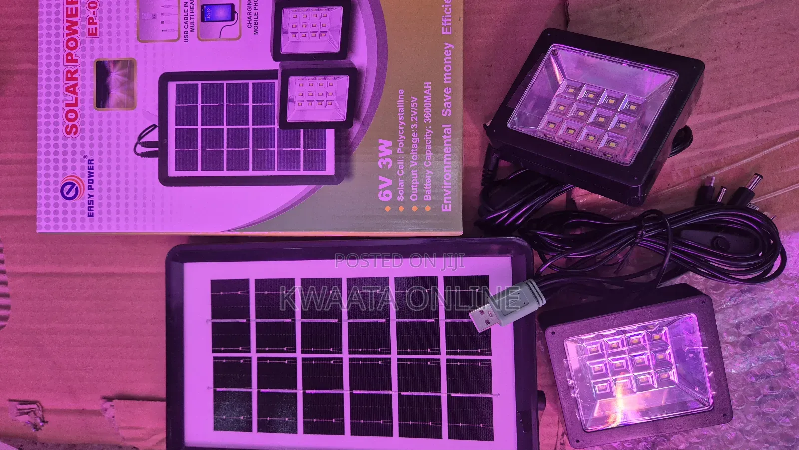 Easy Power Ep-05 Mini Solar Lighting System, 2 Lights Cable Charger
