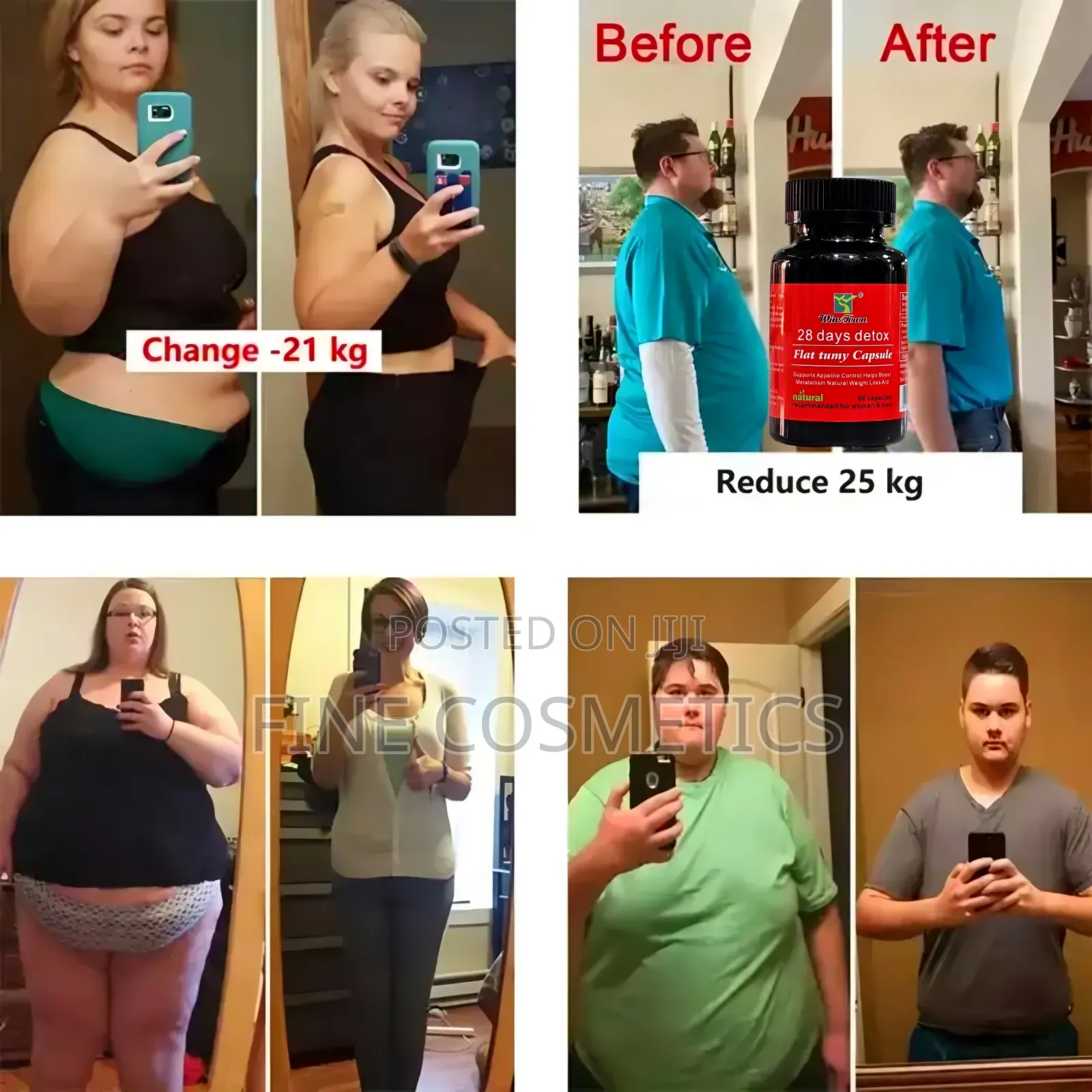 28 Days Flat Tummy | Detox Slimming Weight Loss Fat Burner Capsules