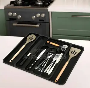 Space Saving Adjustable Kitchen Silverware Drawer Organiser