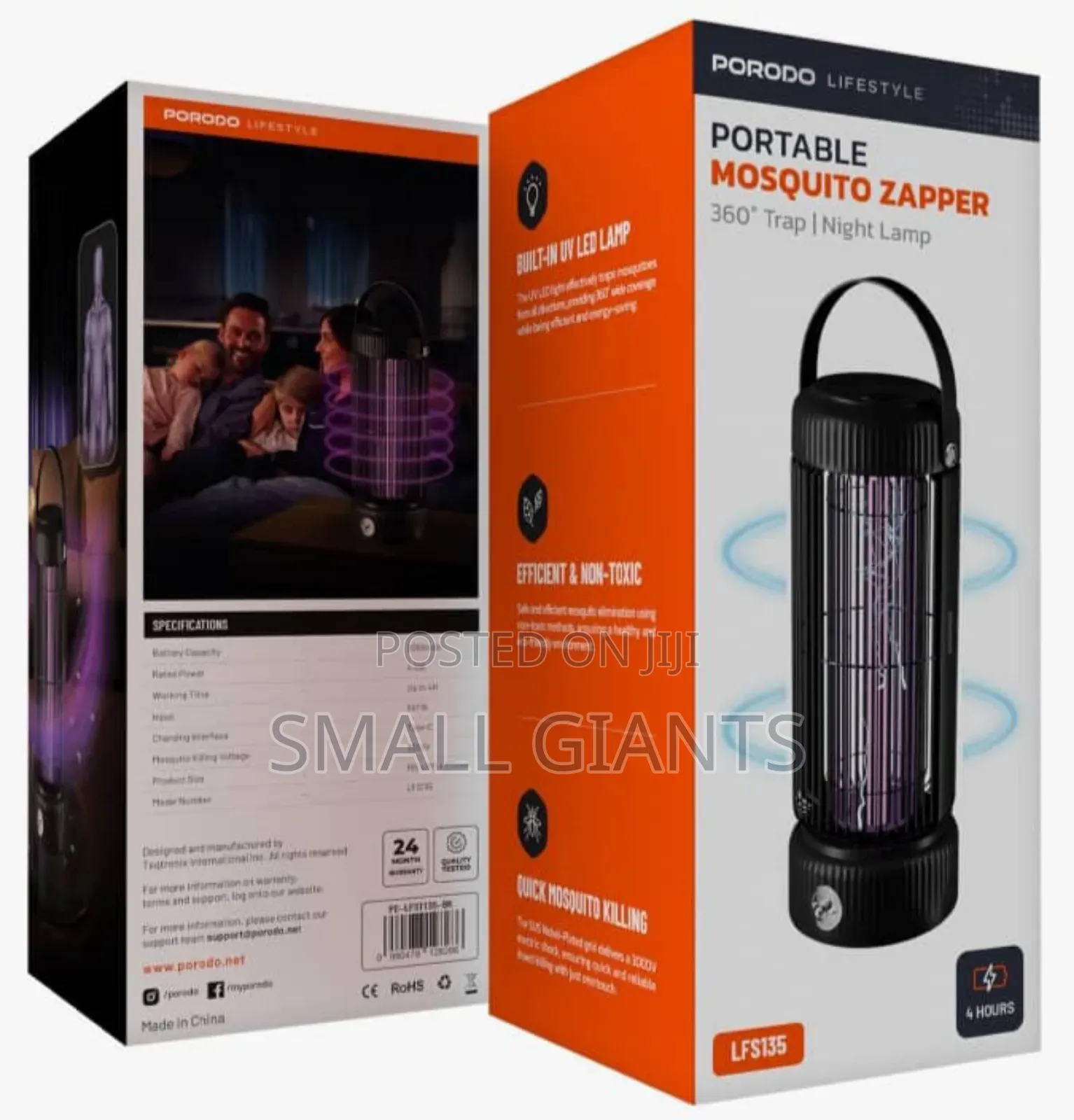 Porodo Portable Insect Zapper With 360° Trap Night Lamp