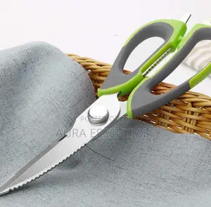 Heavy-Duty Multifunction Stainless Steel Kitchen Scissors Green