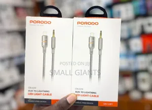 Porodo Aux to Lightning Head Led Light Cable