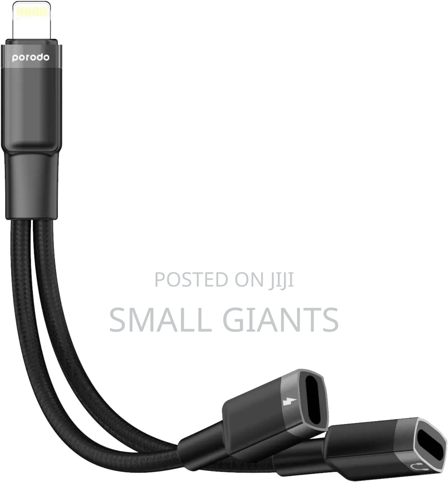 Porodo Lightning Connector Audio and Charge Adapter