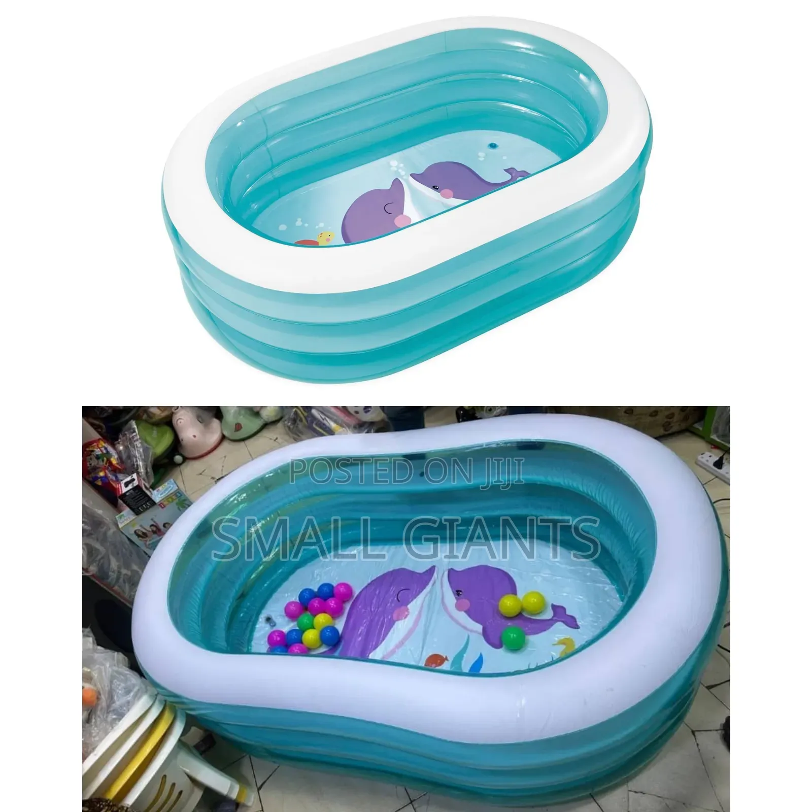 Oval Whale Fun Swimming Pool for Kids, Multicolor