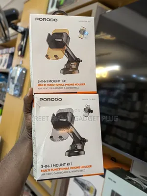 Porodo 3in1 Car Phone Holder(Dash/Air Vent Mirror)