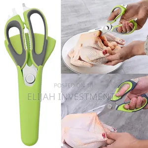Heavy-Duty Multifunction Stainless Steel Kitchen Scissors Green