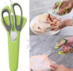 Heavy-Duty Multifunction Stainless Steel Kitchen Scissors Green
