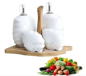 Ceramic Bamboo White Kitchen Seal Seasoning Jar Set