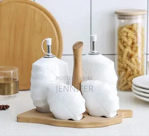 Ceramic Bamboo White Kitchen Seal Seasoning Jar Set